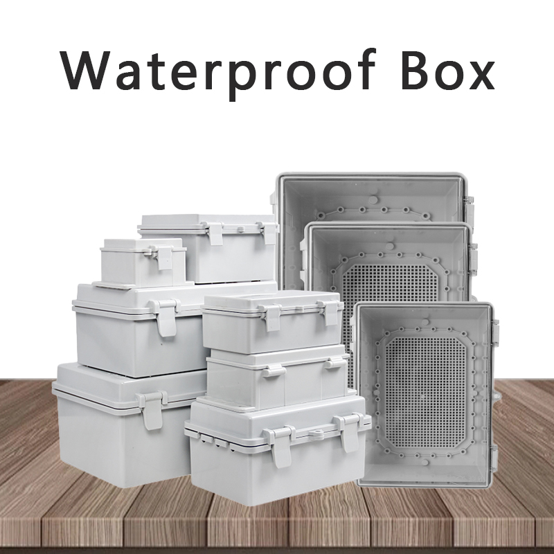 Outdoor Power Box Cover - IP66 防水グレー/透明カバーエンクロージャ電源ジャンクションボックス ABS プラスチックヒンジ屋外電子配電ボックス