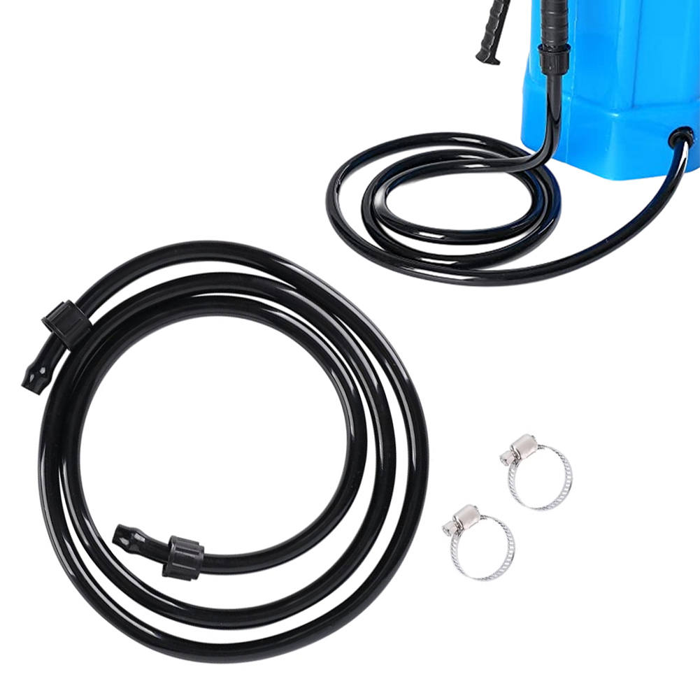 Electric Sprayer Backpack - 1.2メートルPVC製交換ホース（固定クランプ付き）、ガーデンスプレーヤー、バックパック電動スプレーヤー用、18X1.5mmネジ接続