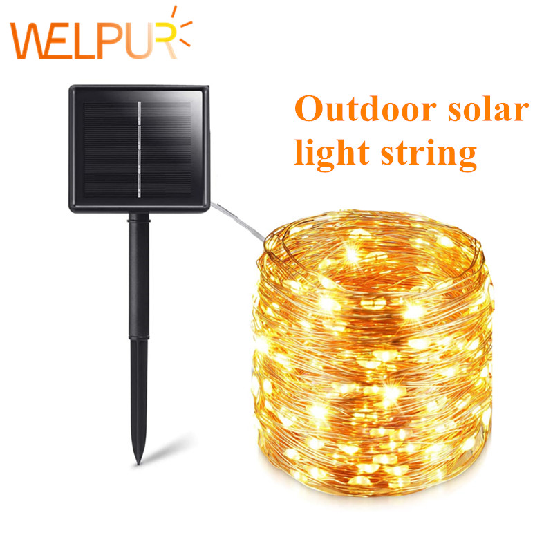 Outdoor Power For Christmas Lights - ソーラーフェアリーライトガーランド,12m,100LED/32m,300 LED,防水,屋外,庭の装飾,クリスマス用