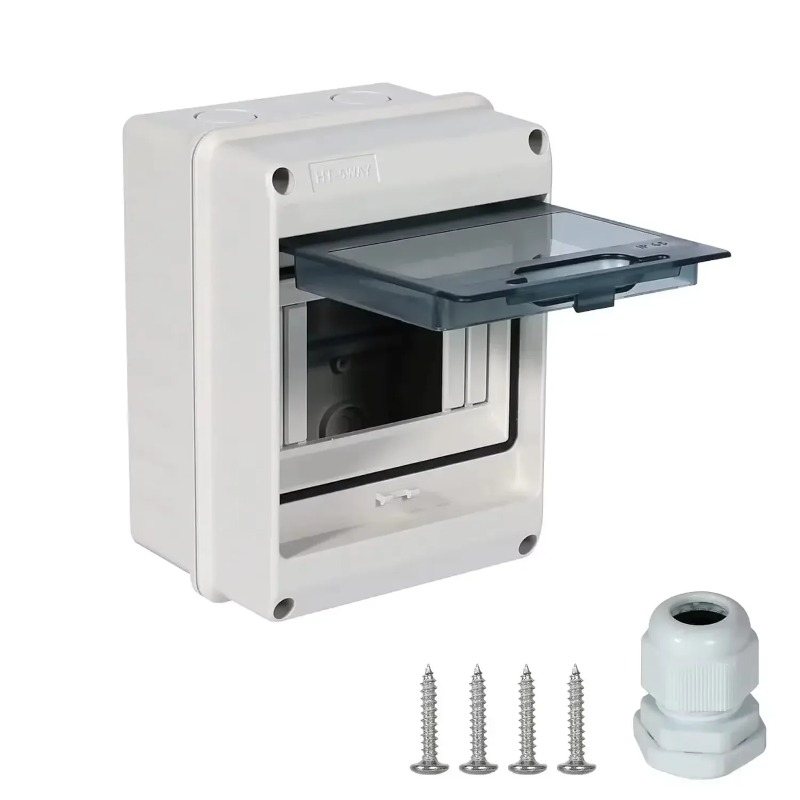 Outdoor Power Box Cover - HTシリーズジャンクションボックス 2/3/5/8/12/18WAY PCプラスチック製 屋外用IP65防水配電ボックス スイッチボックス ターミナルDINレール付き