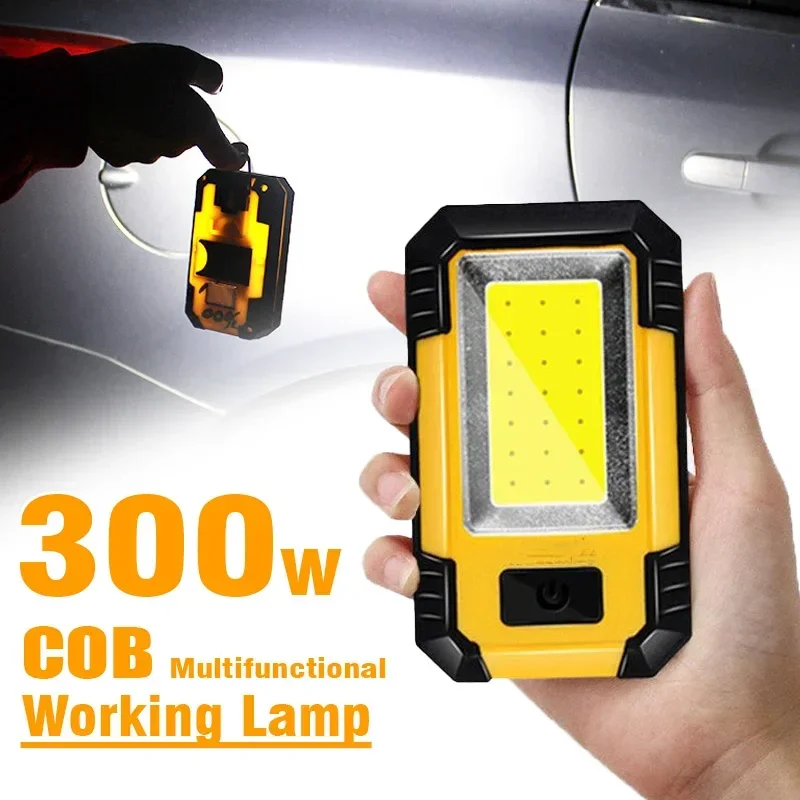 Outdoor Power Works - 超高輝度COB懐中電灯付きの充電式ワークライト,キャンプやアウトドアアクティビティ用のポータブル緊急ランプ,4000mah,30w