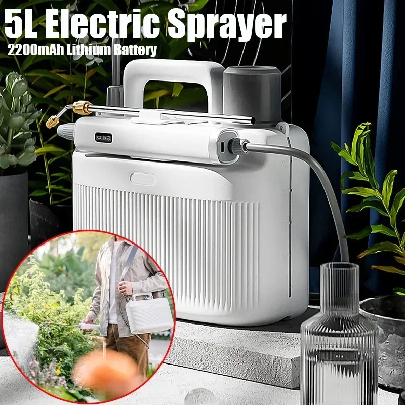 Electric Sprayer Backpack - 5L 庭の電気噴霧器農薬スプレー散水花電動ツール 2200mAh リチウム電池ミニ噴霧噴霧器