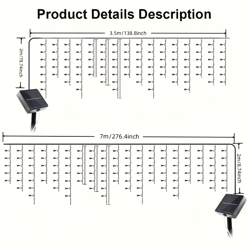 ソーラー式屋外アイシクルストリングライト、8つのモード搭載、 - Outdoor Power For Xmas Lights のレビューと価格