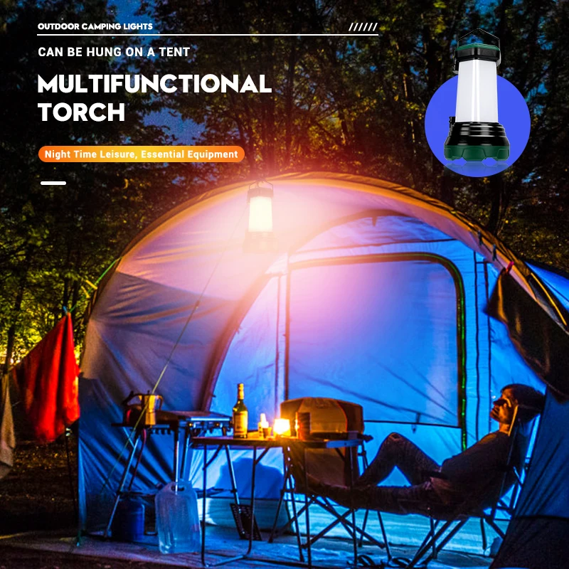 ポータブル強力な LED 懐中電灯 COB キャンプランプ付 - Outdoor Powerbank のレビューと価格