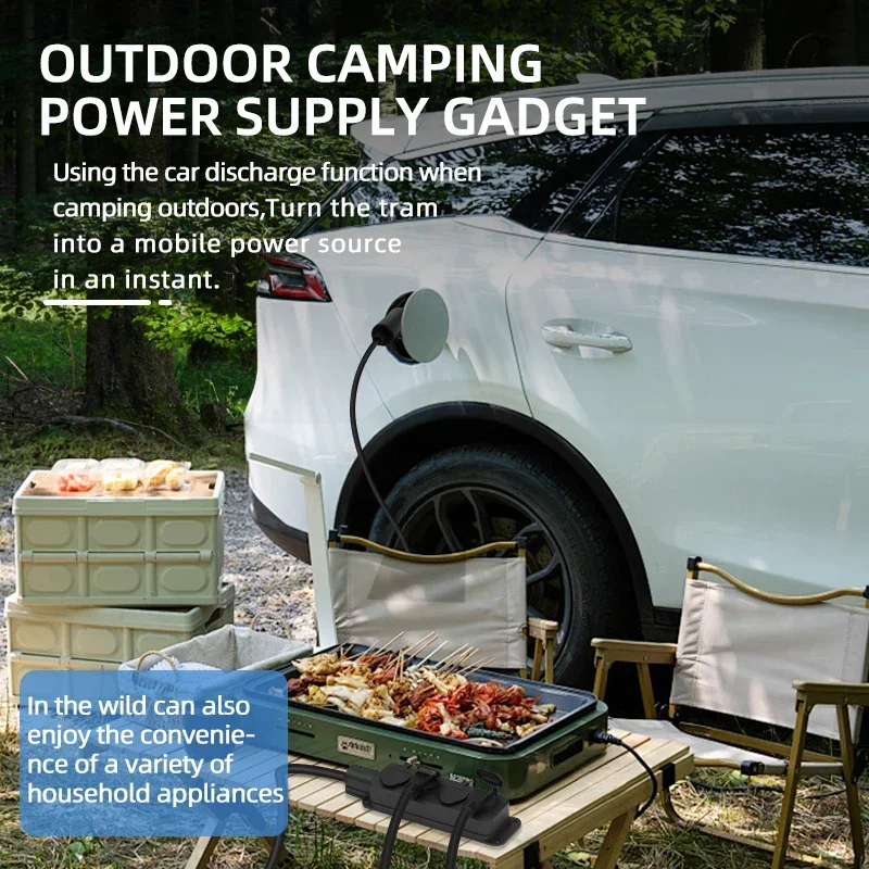 ポータブル16A 4KW電気自動車EV充電器V2Lケーブルサ - Outdoor Power Wire のレビューと価格