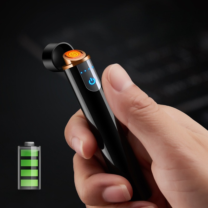 ミニ円形液晶誘導防風タングステンワイヤーUSB充電式ライター - Outdoor Power Wire のレビューと価格