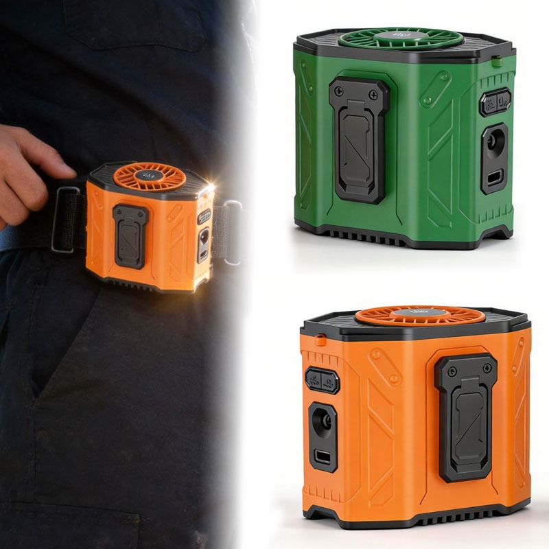屋外作業用クーラーファン 3600mAh充電式腰掛け/首掛け - Outdoor Power Works のレビューと価格