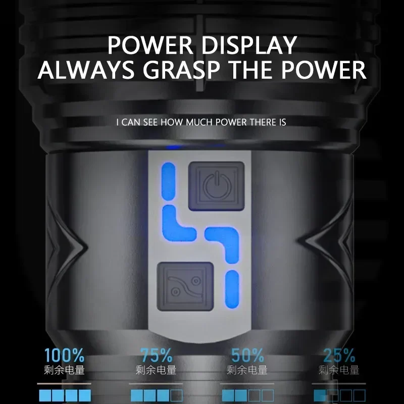 99000000LM 超高輝度 LED 懐中電灯 100W  - Outdoor Powerbank のレビューと価格