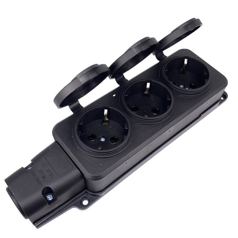 EU ドイツ 3/4 方法屋外防水コンセントレインプラグカバ - Outdoor Power Strip With Cover のレビューと価格