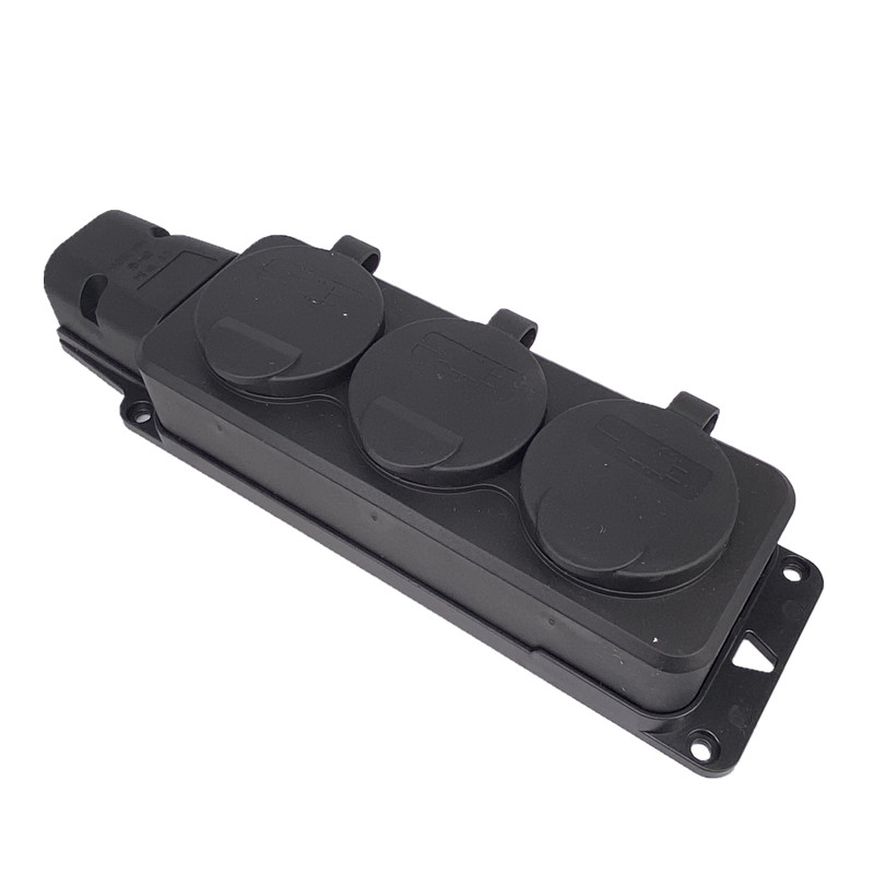 EU ドイツ 3/4 方法屋外防水コンセントレインプラグカバ - Outdoor Power Strip With Cover のレビューと価格