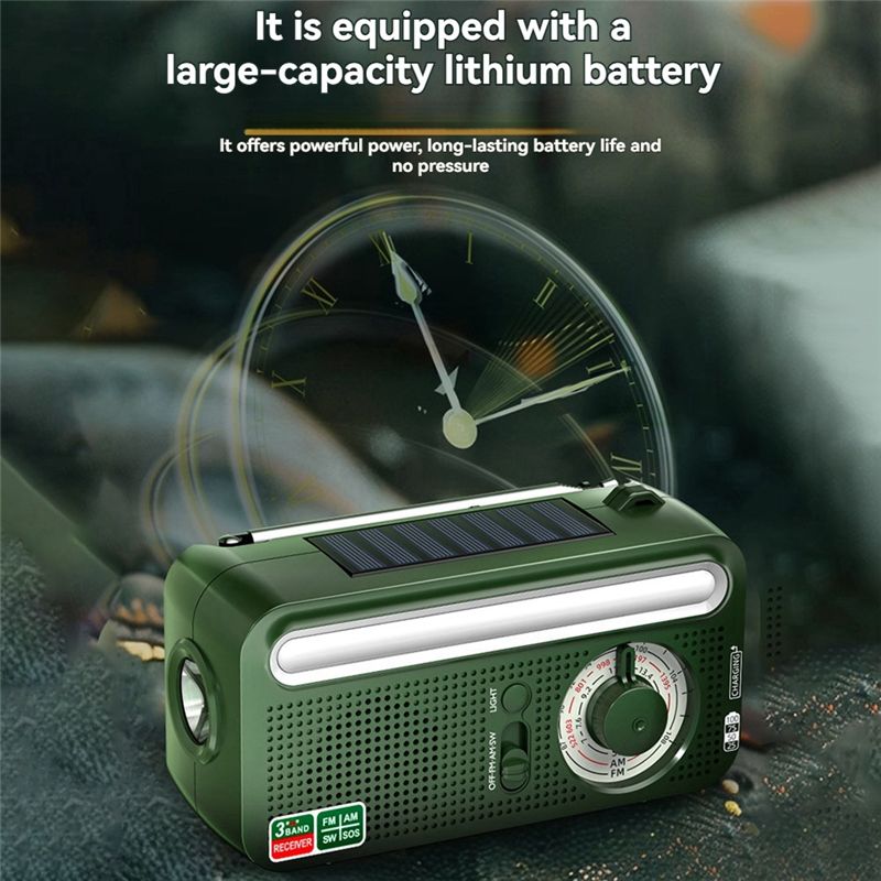 トップセール ソーラーパネル ハンドクランク式天気予報ラジオ - Outdoor Power Deals のレビューと価格