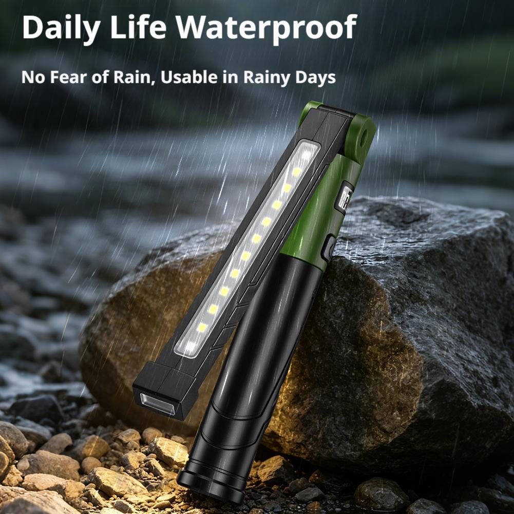 充電式LED作業灯 折りたたみ式懐中電灯 電力表示 IP44 - Outdoor Power Works のレビューと価格