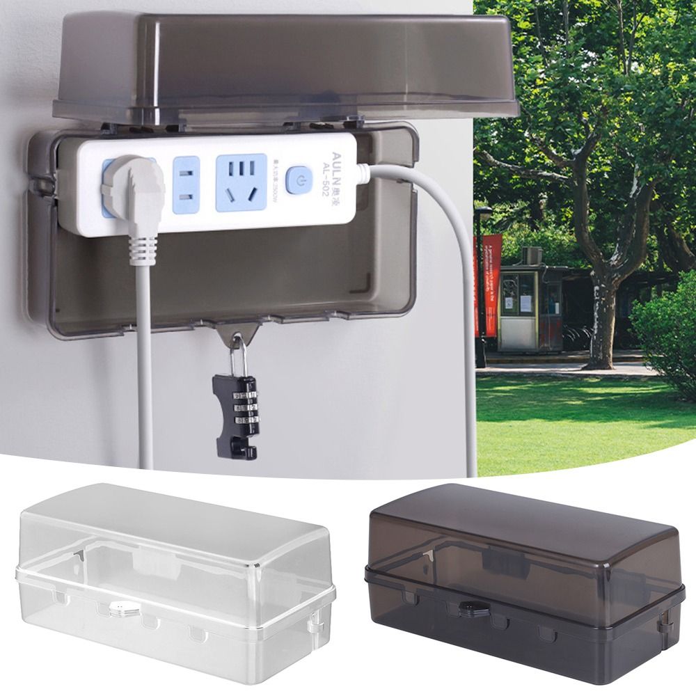 ポータブルプラスチックプラグボックス盗難防止防水延長コードカ - Outdoor Power Strip With Cover のレビューと価格