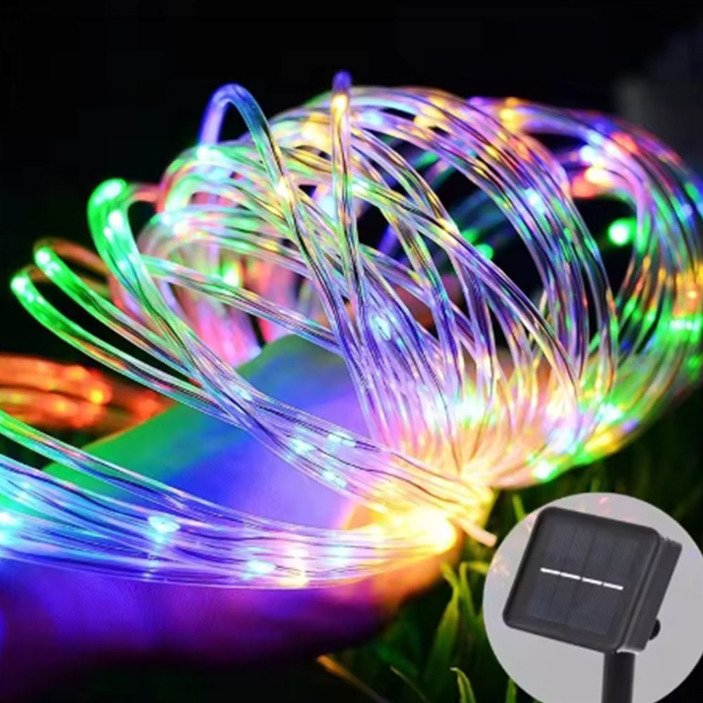 ソーラー式屋外LEDチューブロープライト 8モード 防水 フ - Outdoor Power For Christmas Lights のレビューと価格