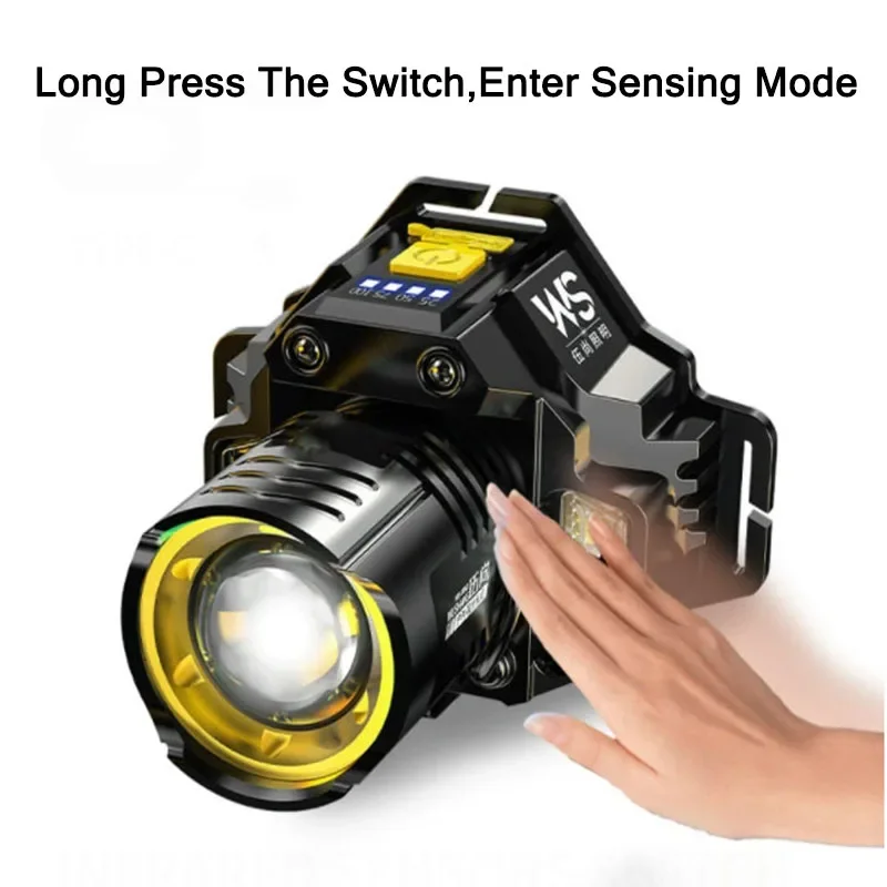 充電式強力LEDヘッドランプ、伸縮式ズームセンサーヘッドライ - Outdoor Power Works のレビューと価格