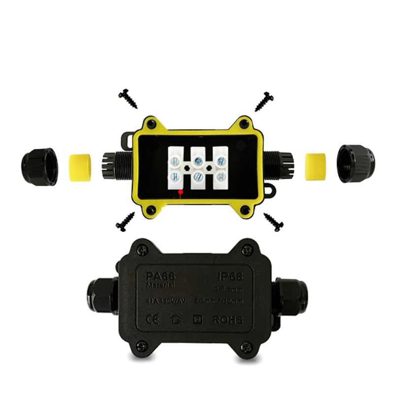 防水ジャンクションボックス IP68 2ウェイプラグライン  - Outdoor Power Wire のレビューと価格