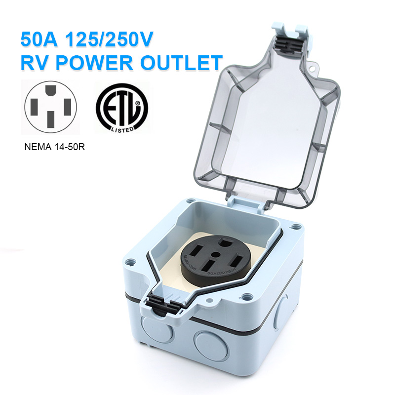 屋外電源コンセントボックス 防水IP66 50A 125v2 - Outdoor Power Box Cover のレビューと価格