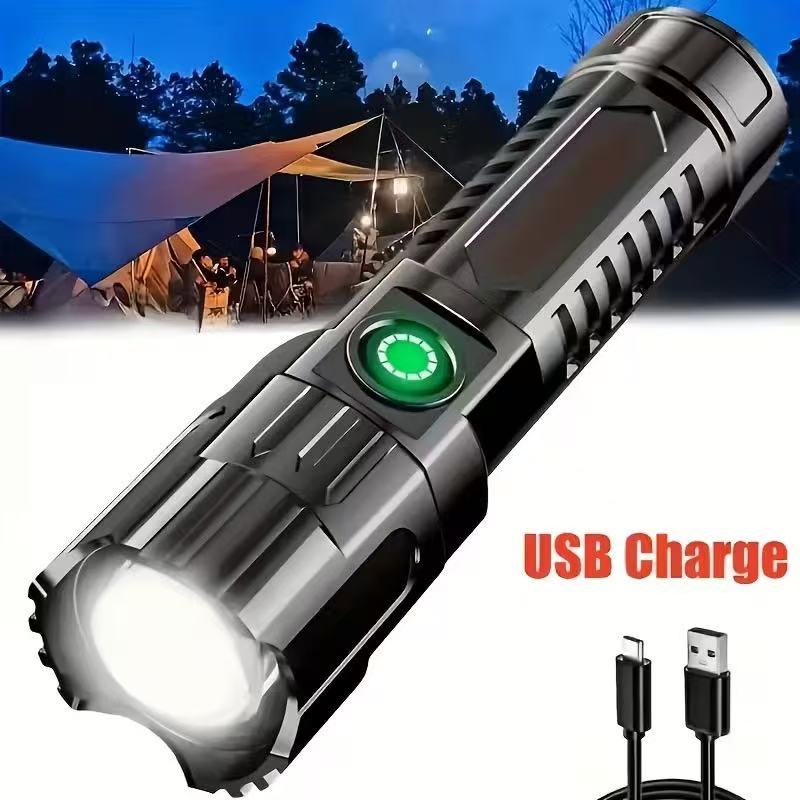 新型高出力LED懐中電灯 USB充電式トーチ ズーム機能付き - Outdoor Power Works のレビューと価格