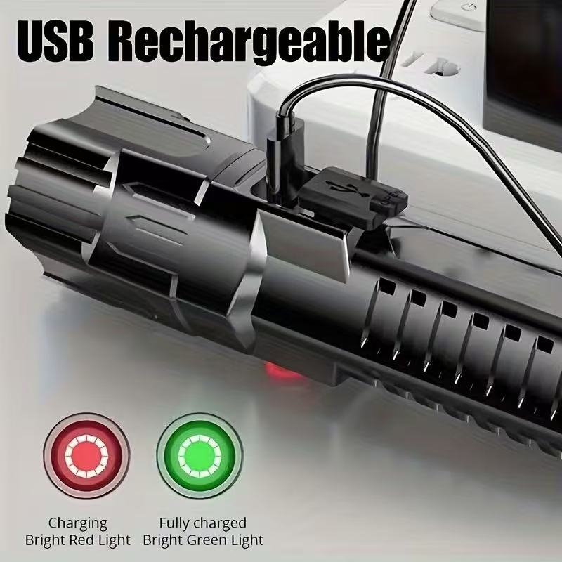 新型高出力LED懐中電灯 USB充電式トーチ ズーム機能付き - Outdoor Power Works のレビューと価格
